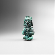 Sculpture Seated shaman holding spondylus de la Galerie Mermoz