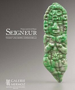 Plaque pectoral Maya - SEIGNEUR tenant une barre cérémonielle par la Galerie Mermoz