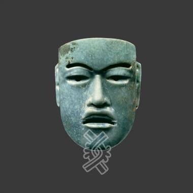Masque représentant un visage humain Olmèque Cerro de las Mesas Veracruz Mexique de la Galerie Mermoz