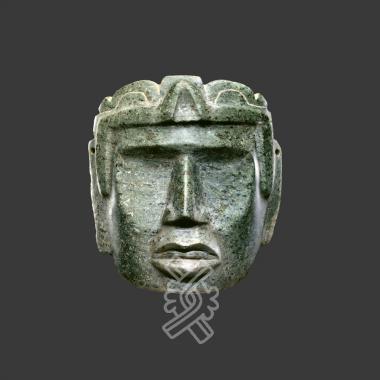 Masque représentant un visage humain Guerrero Mexique de la Galerie Mermoz